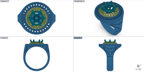 Anillo GOLDEN EAGLE para descargar completo en formatos stl y obj - Image 17