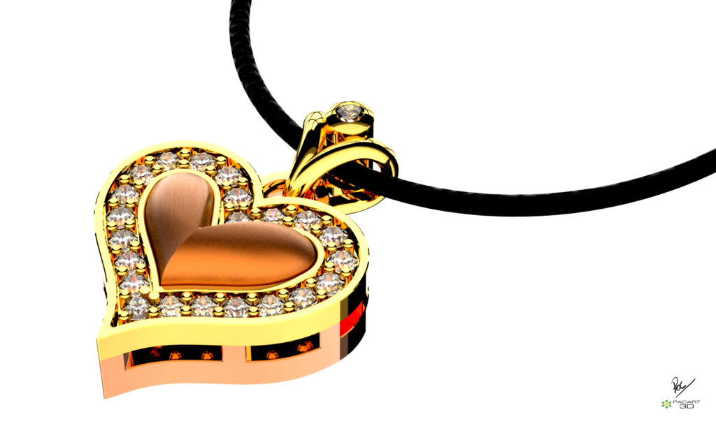 Dije de Corazon Heart ANgels pacart3d.com