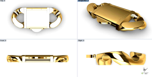 4 vistas en oro amarillo sistema www.pacart3d.com