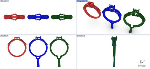 Anillo de Compromiso o pedida de mano Con Gemas para descargar en formato stl - Image 20