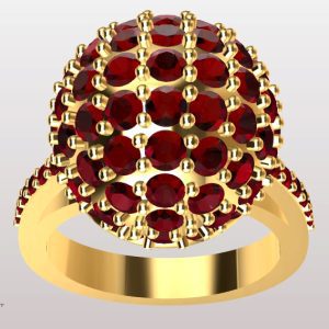 Anillo de compromiso Esferas con Hojas y gemas www.pacart3d.com