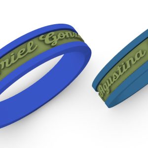 Alianzas Giratorias con nombres alrededor y ornamentos www.pacart3d.com