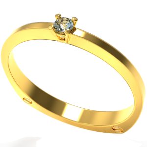 Anillo Compromiso gema 2 mm solitario amarillo www.pacart3d.com