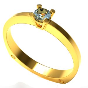 Anillo Solitario Con gema de 3 mm para descargar www.pacart3d.com