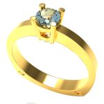 Anillo Compromiso gema 4 mm Oro amarillo con topacio www.pacart3d.com