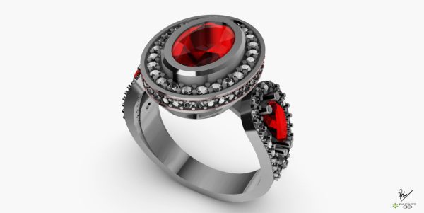 Anillo de Compromiso o pedida de manos Con Gemas para descargar En Formato Stl y Obj PACART3D - Image 12