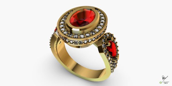 Anillo de Compromiso o pedida de manos Con Gemas para descargar En Formato Stl y Obj PACART3D - Image 4