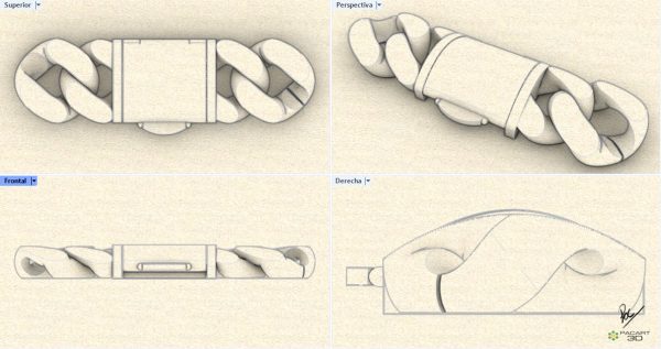 Eslabon y sistema de cierre www.pcart3d.com