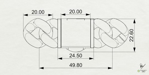 Eslabon y sistema de cierre www.pcart3d.com