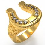 Anillo de Herradura con Caballo para descargar en formato stl y Obj www.pacart3d.com