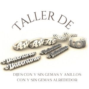 Curso de Modelado de Dijes de Nombre con y sin gemas y Modelado de anillos de nombre alrededor con y sin gemas www.pacart3d.com